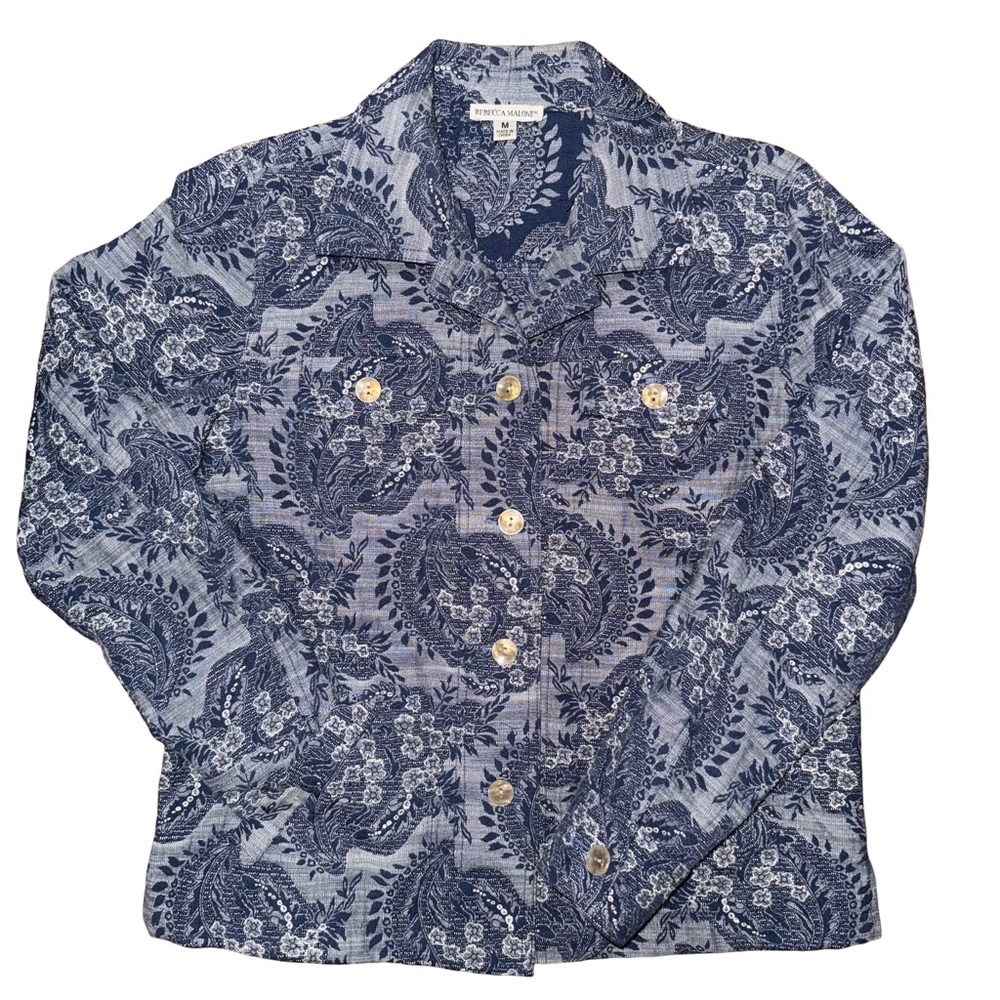 Rebecca Malone Blue Patterned‎ Utility Jacket